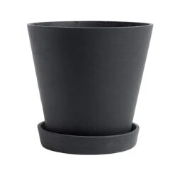 HAY Flowerpot Ruukku Ja Lautanen, XL, Musta
