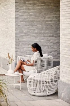 Cane-line Nest Pyöreä Tuoli, Valkoinen -Fatboy Emu Kauppa 57421WSW 57422WSW