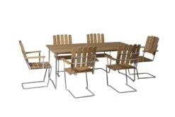 Grythyttan Stålmöbler Nojatuoli A2, Galvanoitu Teräs - öljytty Tammi -Fatboy Emu Kauppa Klassikerserien bord B31 170 A2 ek oljad 1