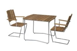 Grythyttan Stålmöbler Nojatuoli A2, Galvanoitu Teräs - öljytty Tammi -Fatboy Emu Kauppa Klassikerserien bord B31 84 A2 ek oljad