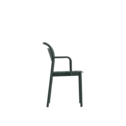 Muuto Linear Steel Käsinojallinen Tuoli, Tummanvihreä -Fatboy Emu Kauppa Linear steel armchair dark green angle v2 Muuto 5000x5000 hi res 150