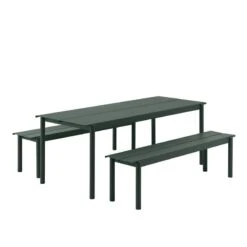 Muuto Linear Steel Penkki 170 Cm, Tummanvihreä -Fatboy Emu Kauppa Linear steel outdoor set 200x75 dark green Muuto hi res