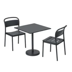 Muuto Linear Steel Tuoli, Musta -Fatboy Emu Kauppa Linear steel side chair cafe table 70x70 h73 black Muuto 5000x5000 hi res 150 1