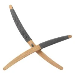 Carl Hansen & Søn MG501 Cuba Outdoor Tuoli, Tiikki - Charcoal 1402 -Fatboy Emu Kauppa MG501 teak untreated flatrope charcoal1402 side