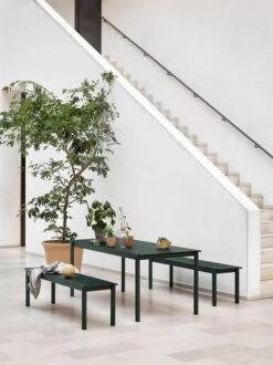 Muuto Linear Steel Pöytä 140 X 75 Cm, Tummanvihreä -Fatboy Emu Kauppa Muuto Linear steel series table bench dark green Muuto low res