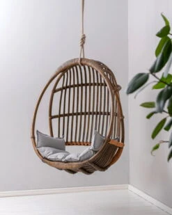 Parolan Rottinki Sirkka Riippukeinu, 2023, Antiikinruskea -Fatboy Emu Kauppa Parolan Vuosikerta Klassikko Sirkka antiikinruskea pehmuste harmaa