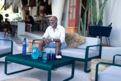 Fermob Bellevie 2-istuttava Sohva, Acapulco Blue - Flannel Grey -Fatboy Emu Kauppa salon de jardin collection Bellevie Fermob 1 2